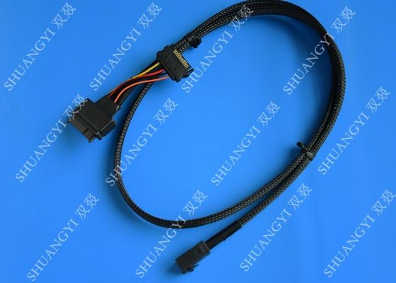 中国 SFF 8639からSFF 8643の連続によって付けられるSCSIケーブル、黒いSAS 68 PinのSCSIケーブル サプライヤー