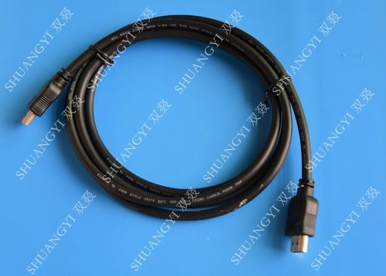 中国 金によってめっきされる高速HDMIケーブル、黒く頑丈な円形HDMI 1.4ケーブル サプライヤー