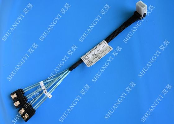 中国 SFF 8087から4 90度の斜めのコネクターとのSATA HD SASのケーブル長0.5m サプライヤー